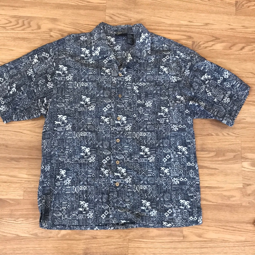 OP sport shirt button up short sleeve shirt large